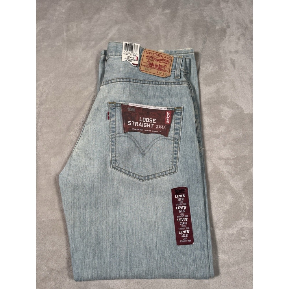 Vintage Levi's 569 Jeans Mens 28x32 Blue Loose Straight Baggy Casual Denim Y2K
